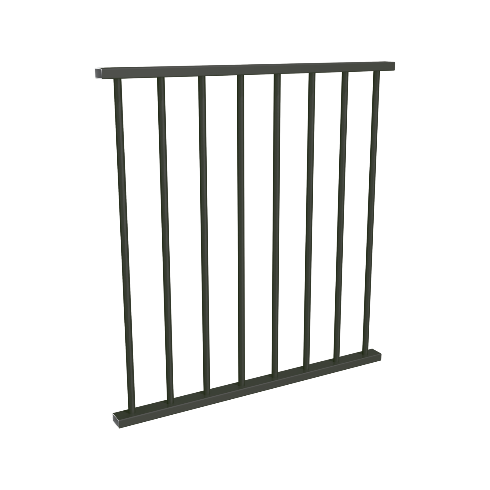 ProtectorAl 0350 - 900 mm W x 950 mm H Woodland Grey Aluminium Flat Top Round Picket Balustrade Panel product image