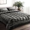 Giselle Bedding Charcoal Faux Mink Quilt Duvet Doona Queen