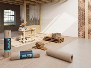 Rolls of Visy tread in a room being renovated