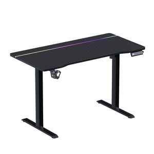 Advwin RGB Gaming Standing Desk with Carbon Fiber Tabletop, Black
