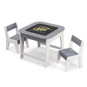 Costway Kids Table Chair Set Activity Drawing Play Desk Children Furniture Grey