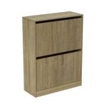 Flexi Storage Living Oak Corrugated 2 Door Shoe Cabinet