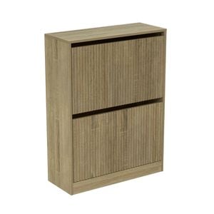 Flexi Storage Living Oak Corrugated 2 Door Shoe Cabinet