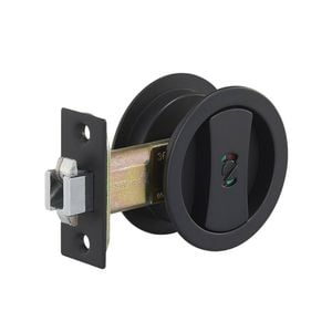 Zanda 50mm Matt Black Round Cavity Sliding Privacy Set