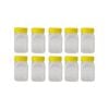 10x 500g Plastic Honey Jars + Lids - Square Clear Food Grade Packaging Containers