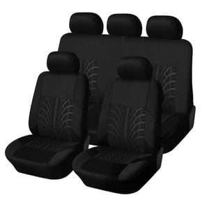 Catzon Car Seat Covers Full Set Universal Airbag Compatible Protector-Black