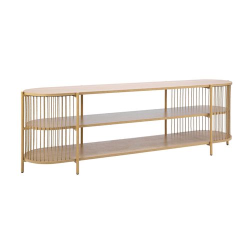 Design Square Connel 3Tier Wooden Open Shelves TV Stand