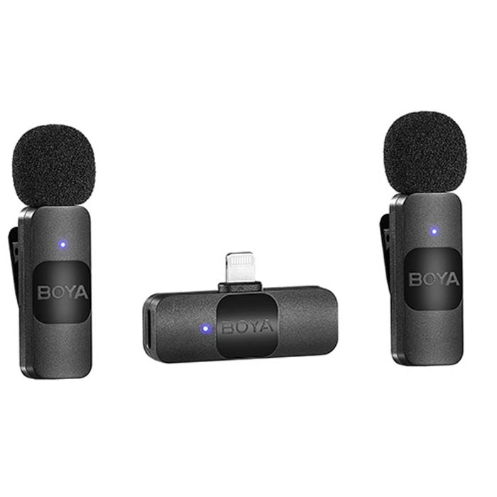 Boya BY-V2 Dual Wireless Lavalier Microphone for iPhone iPad