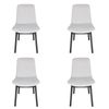 Pack of 4 | Cozy Upholstered Dining Chair | Black Legs - Light Grey Fabric