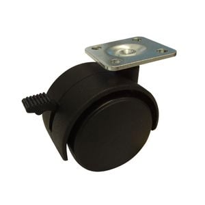 Move It 50mm Hooded Plate Furniture Castor With Brake - 2 Pack