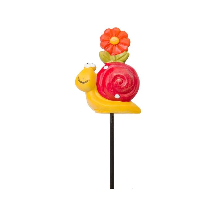Lotus 7 x 16cm Red Snail Decorative Stake