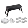 SOGA Kitchenware Bundle – Portable Charcoal Grill, Silver Grilling Plate, Nordic Plate & Sauce Pan