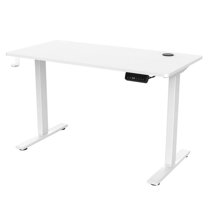 Ufurniture Electric Standing Desk 3 Memory Height Adjustable 120cm Splice Board White Frame and Table Top
