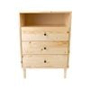 Jamie Tallboy 3 Chest of Drawers Solid Pine Wood Bed Storage Cabinet - Natural