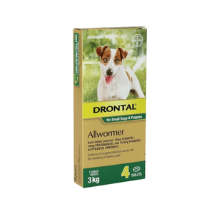 Drontal Allwormer Tablets For Small Dogs - 4 Pack