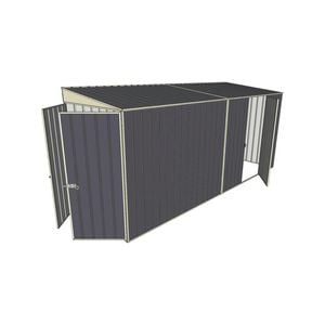 Build-a-Shed 1.5 x 4.5 x 2m Single Hinged Side Door Skillion Shed - Grey