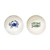 2pc Porto Nautilus 2 Porcelain Dip Bowls Nautical Design 11.3x11.3x6cm