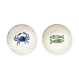 2pc Porto Nautilus 2 Porcelain Dip Bowls Nautical Design 11.3x11.3x6cm