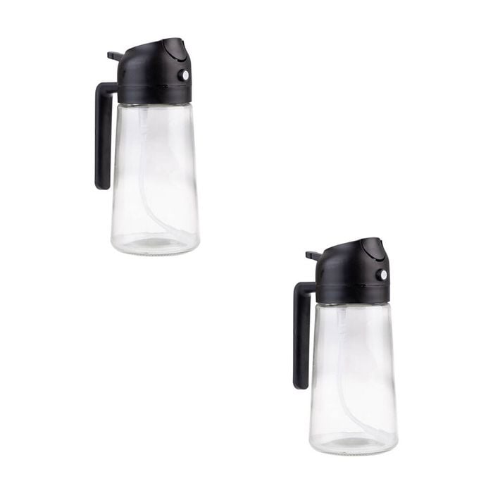 2pk Appetito Dual Function Oil Sprayer & Pourer Dispenser Kitchen Gadget Black