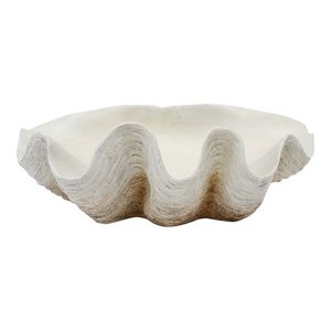 Decorative 53cm Resin Clam Shell/Trinket Tabletop Display Decor XL White/Beige