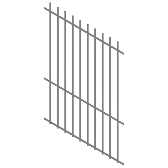 ProtectorAl 0350-1200W x 1800H Palladium Silver Radiator Pool Fence Panel Raked 16-30º