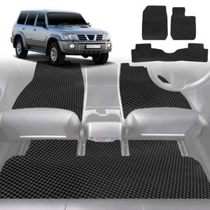 6D Diamond Car Floor Mats for Nissan Patrol Y61 1997-2016 SUV GU-Full Set-Black-Outback GT