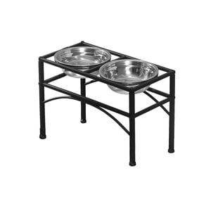 PaWz Stainless Steel Dual Elevated Pet Bowls Size Medium