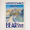 Galrie Bear Grand Hotel Vintage Travel Poster from Grindelwald, Switzerland Artwork, Wood Frame, A2 42 x 60cm (16 x 24inch)