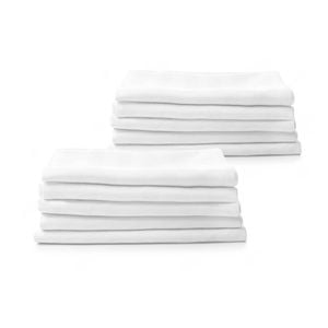 ESSN Commercial Cotton Blend Top/Bottom Flat Sheet 10 Pack White Queen Bed