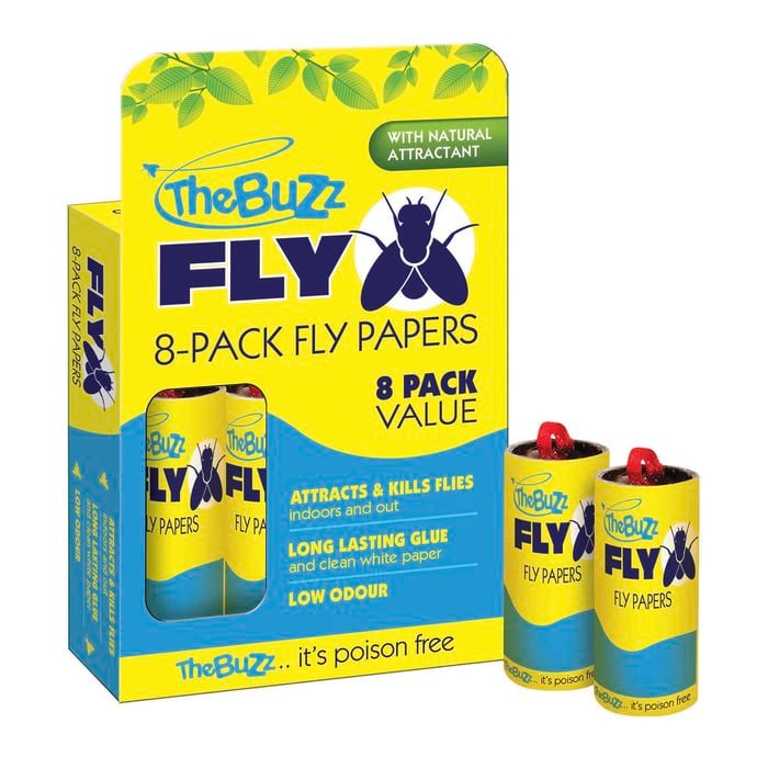 The Buzz Fly Paper - 8 Pack