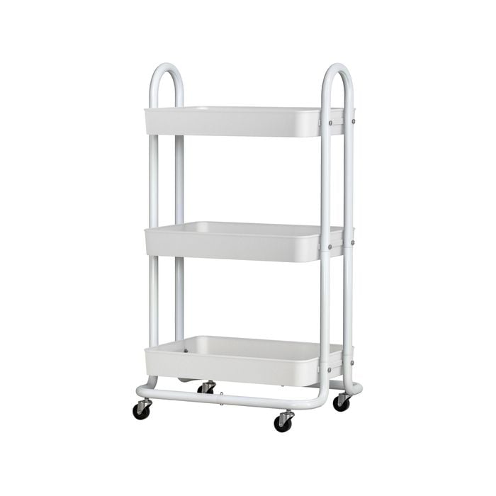 Artiss 3 Tiers Storage Trolley Storage Cart White