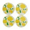 4pc Lvd Handcrafted Lemoncello Leather Coaster Set Tableware 10x10cm
