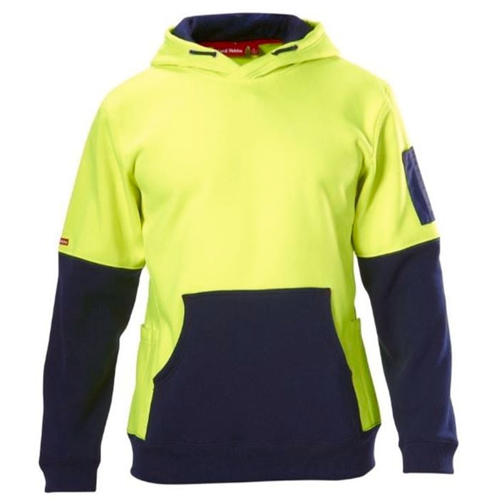 Hard Yakka Hi-Vis Hoodie Yellow and Navy Two Tone - XL Yellow
