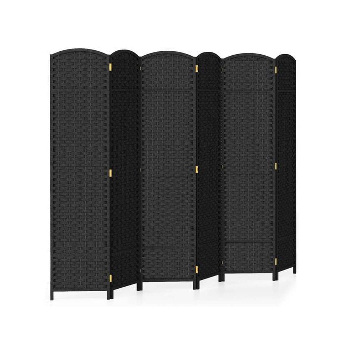 Costway 6-panel Foldable Privacy Screen Freestanding Room Divider Screen Wall Black