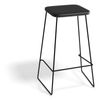 Hugo Bar Stool - Black Frame - Black Seat - 68cm Square Seat / Black Frame / Black Seat