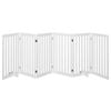 Costway 89cm 6Panel Expandable Pet Gate Wooden Dog Fence Support Feet