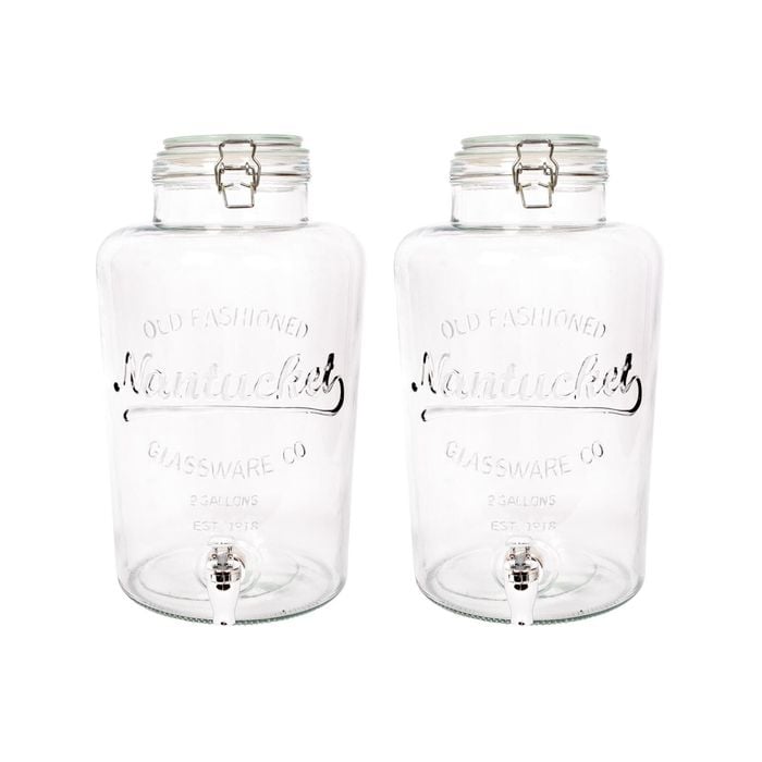 Glass Drinks Dispensers with Tap - 8.7L - Pack of 2