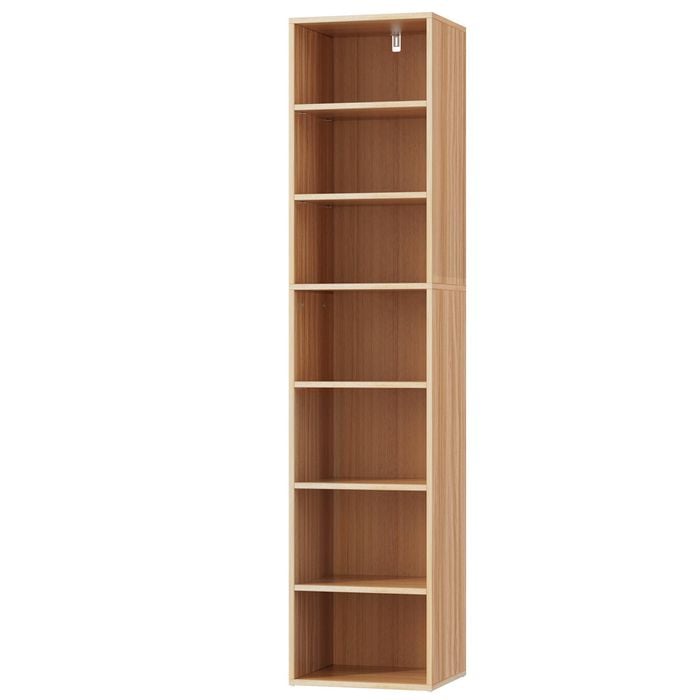 Artiss 7 Tiers Bookshelf Bookcase Pine 1 x 7 Storage Unit