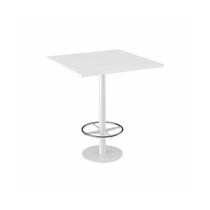 Olg Disc Bar Leaner White Frame White Top 900mm Square