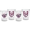NRL Shot Glass Set of 4 - Manly Sea Eagles - 50ml