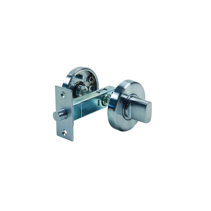 Sylvan Bathroom Turn&Bolt Round Back Plate Satin Nickel Plate