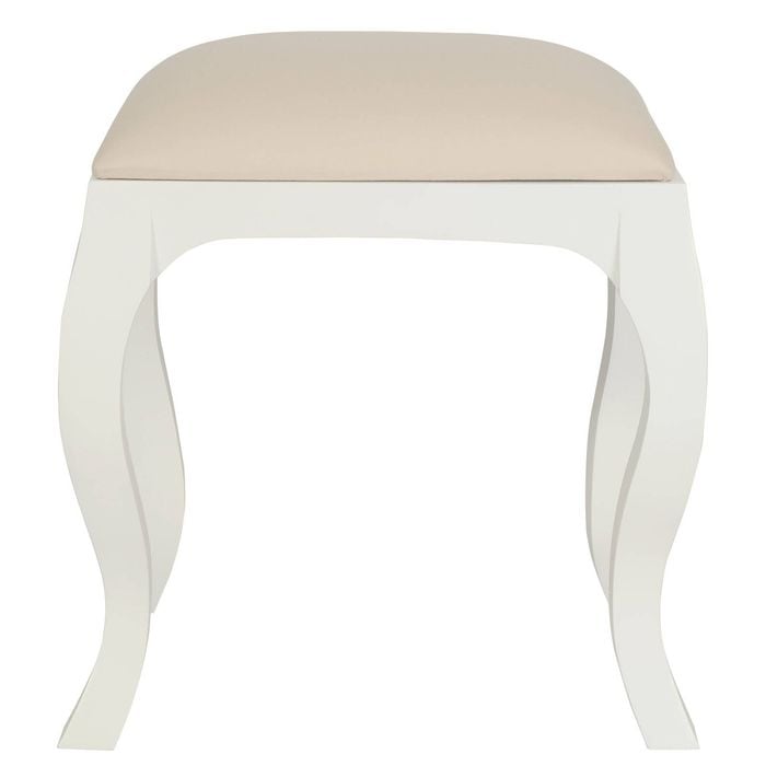 Queen Anne Stool for Dressing Table (White)