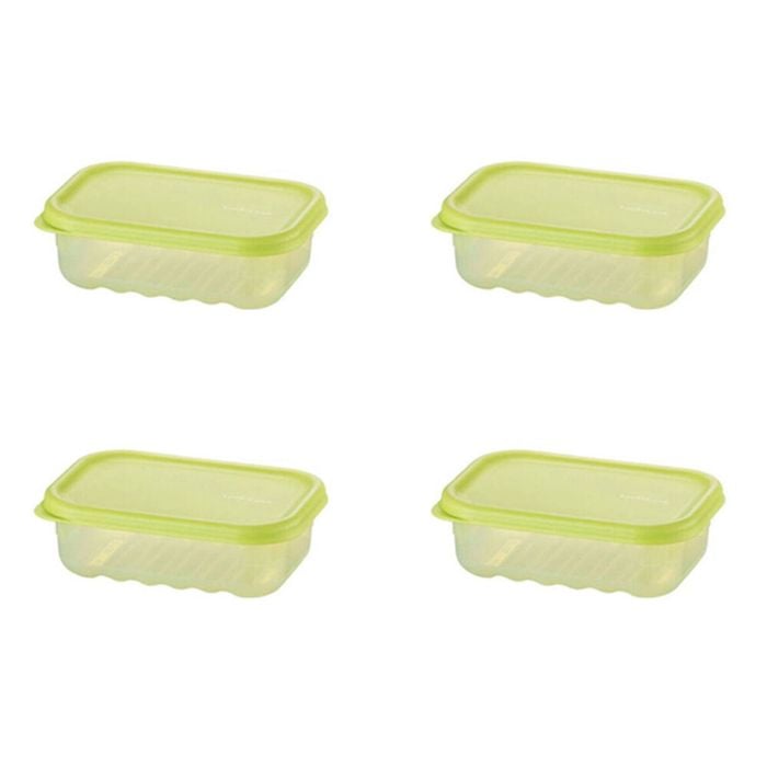 2x 2pc LocknLock Fresh Block 760ml Food Storage Container Set 20.6x14.6cm Green