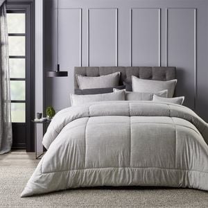 Maynard Comforter Grey Queen/king Bed With Pillowcase