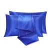 LINENOVA 2pcs Luxury Silk Satin Pillow Cases Pillowcase Cushion Covers - King,Royal blue