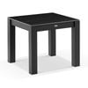 Hugo 0.9m Outdoor Square Ceramic And Aluminium Dining Table Charcoal