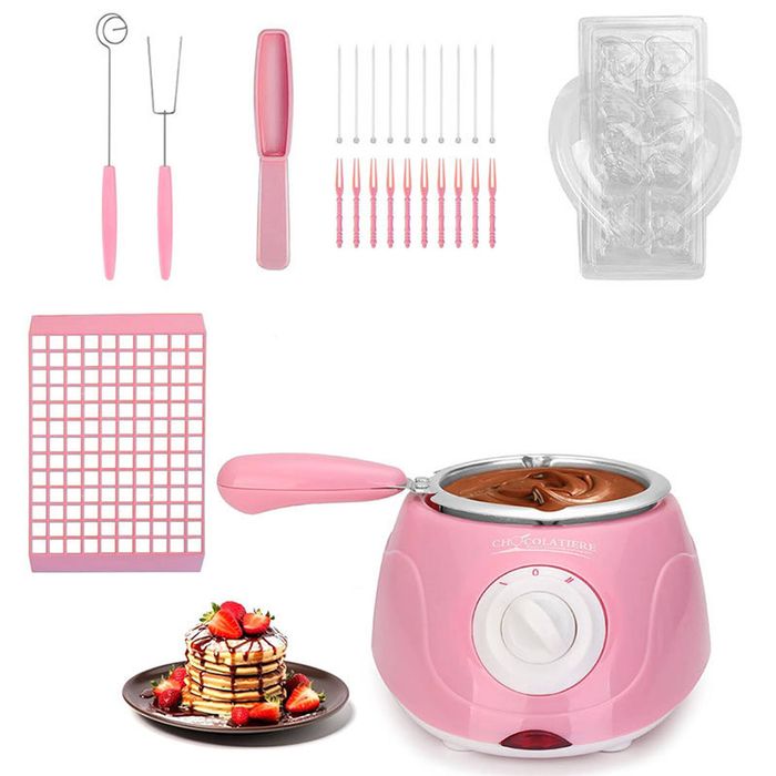 Catzon Chocolate Melting Fondue Removable Pot Candy Butter-pink