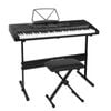Alpha 61 Keys Electronic Piano Keyboard Digital w/ Stand Stool Lighted