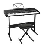 Alpha 61 Keys Electronic Piano Keyboard Digital w/ Stand Stool Lighted