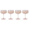 2x 2pc Urban Strawberry Fields Floral Coupe Champagne Drinking Glasses 16cm Pink